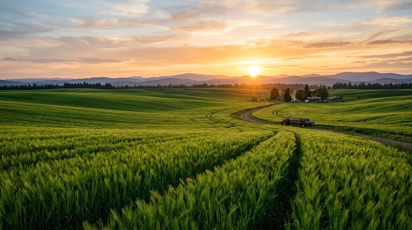 Tractor in farm field